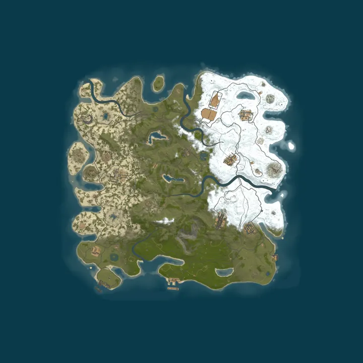 Map of CROATIA RUST 2X | RAIDABLE BASES | MAX 4